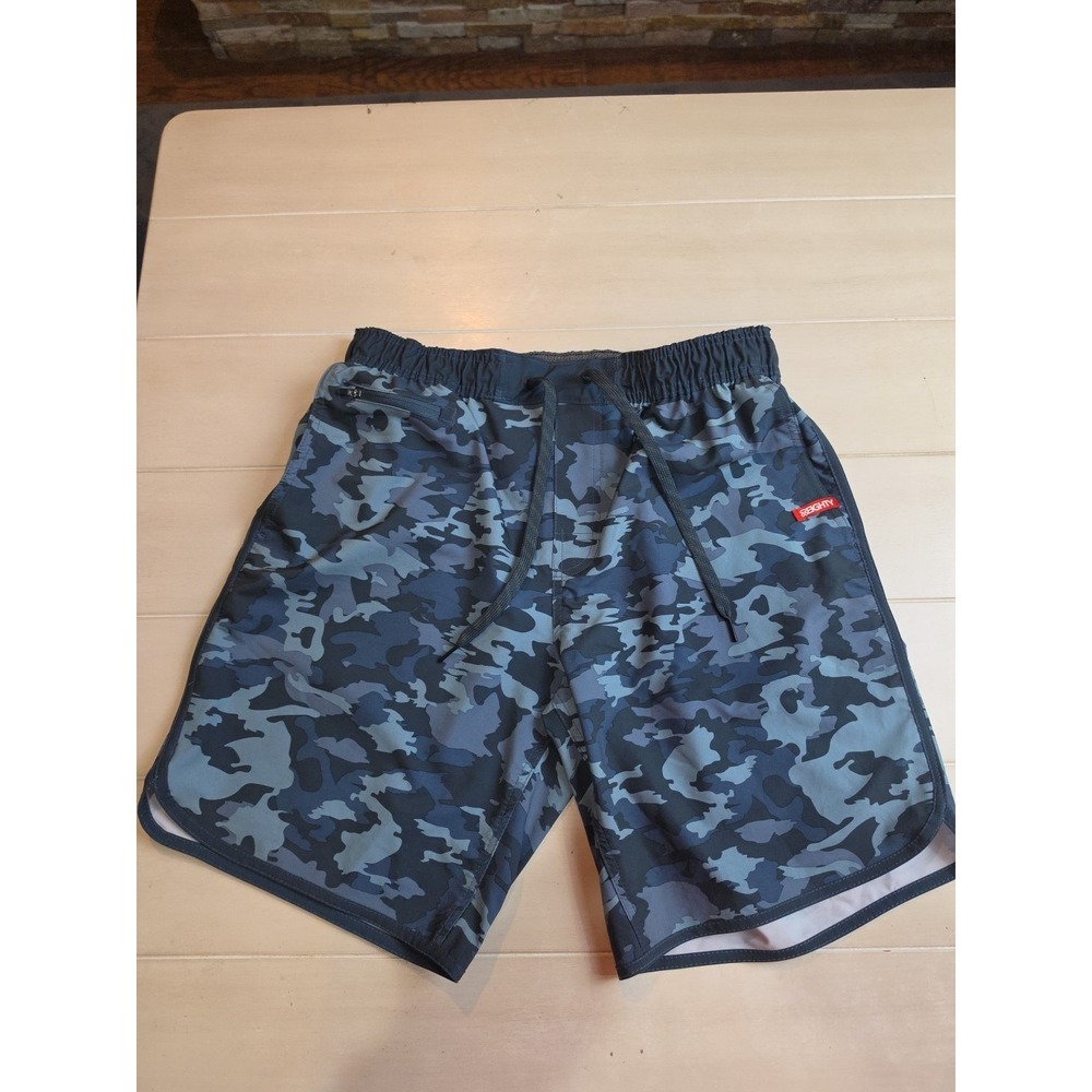Burnside Elastic Waist Hybrid Short Blue Camo Mens Size Large